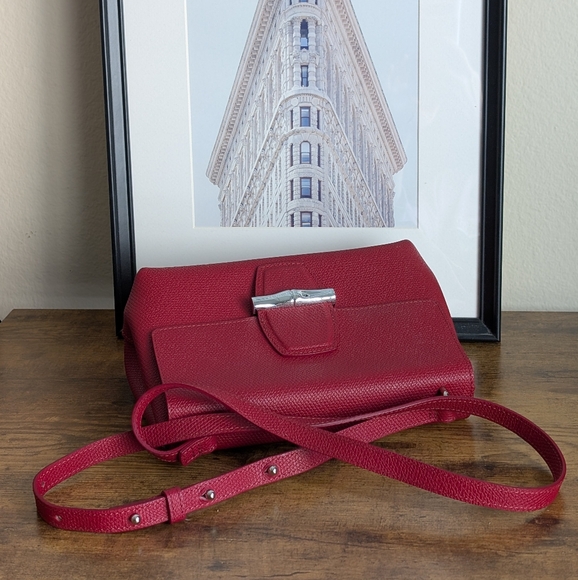 Longchamp Roseau Cherry Red Crossbody - Picture 4 of 9